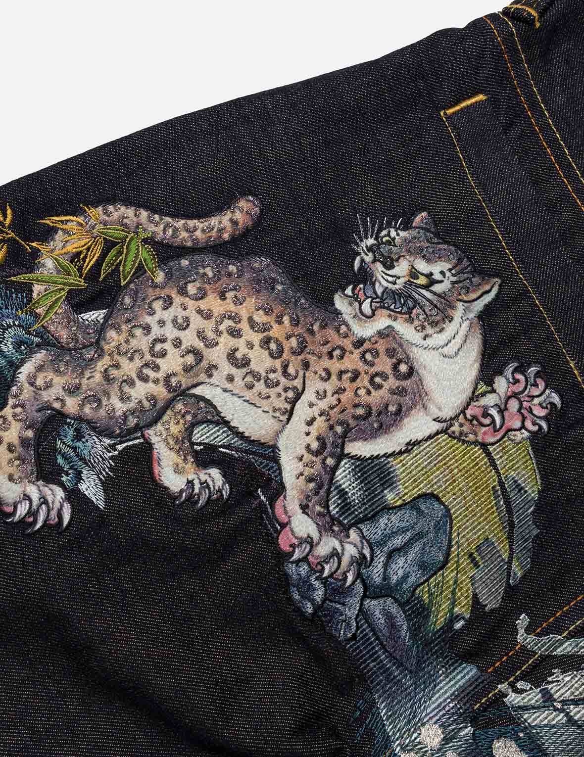 Duo Leopard Daicock Embroidery Jeans #2020