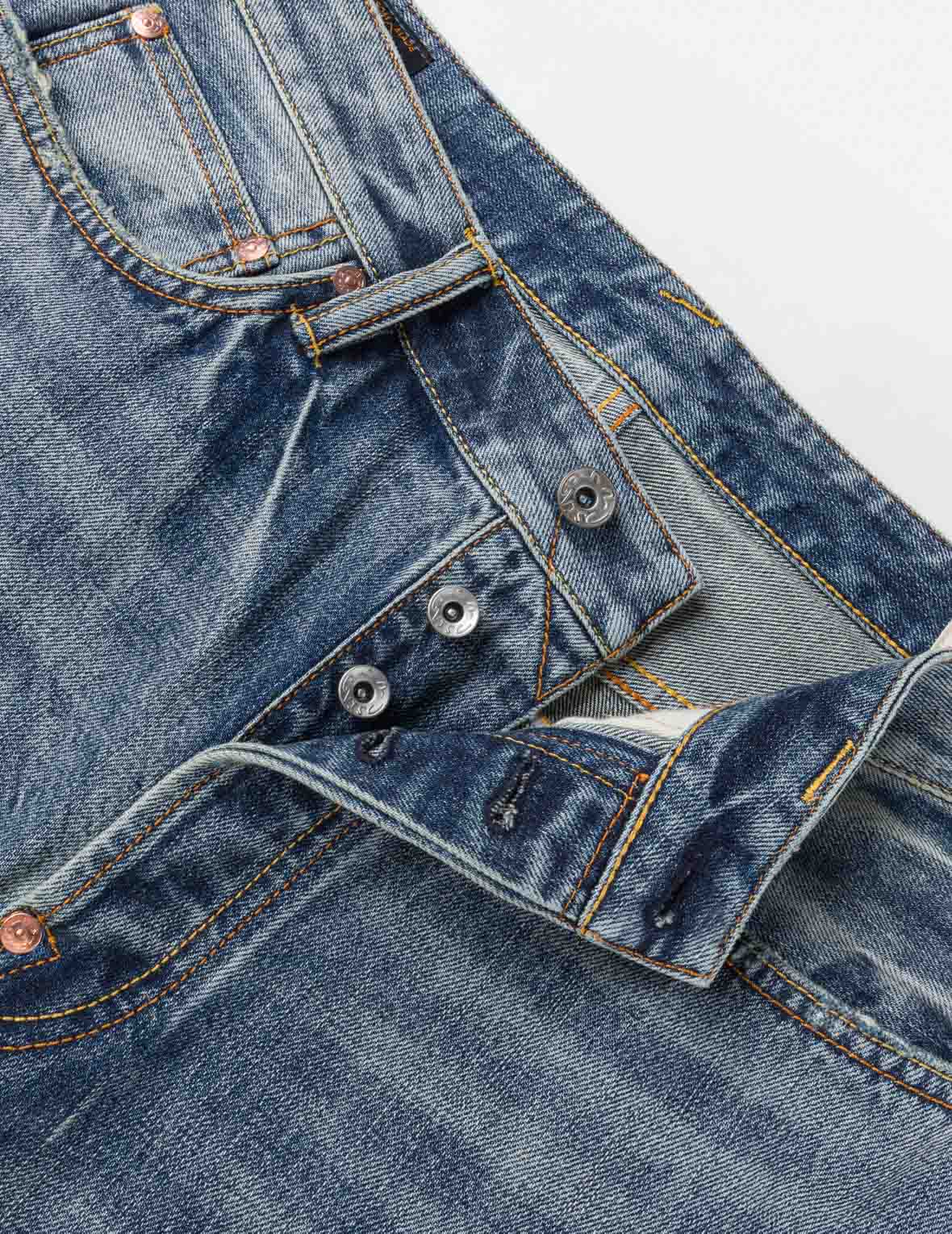 海鷗印花口袋喇叭牛仔褲