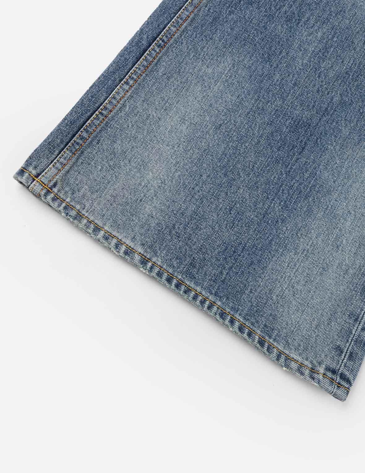 海鷗印花口袋喇叭牛仔褲