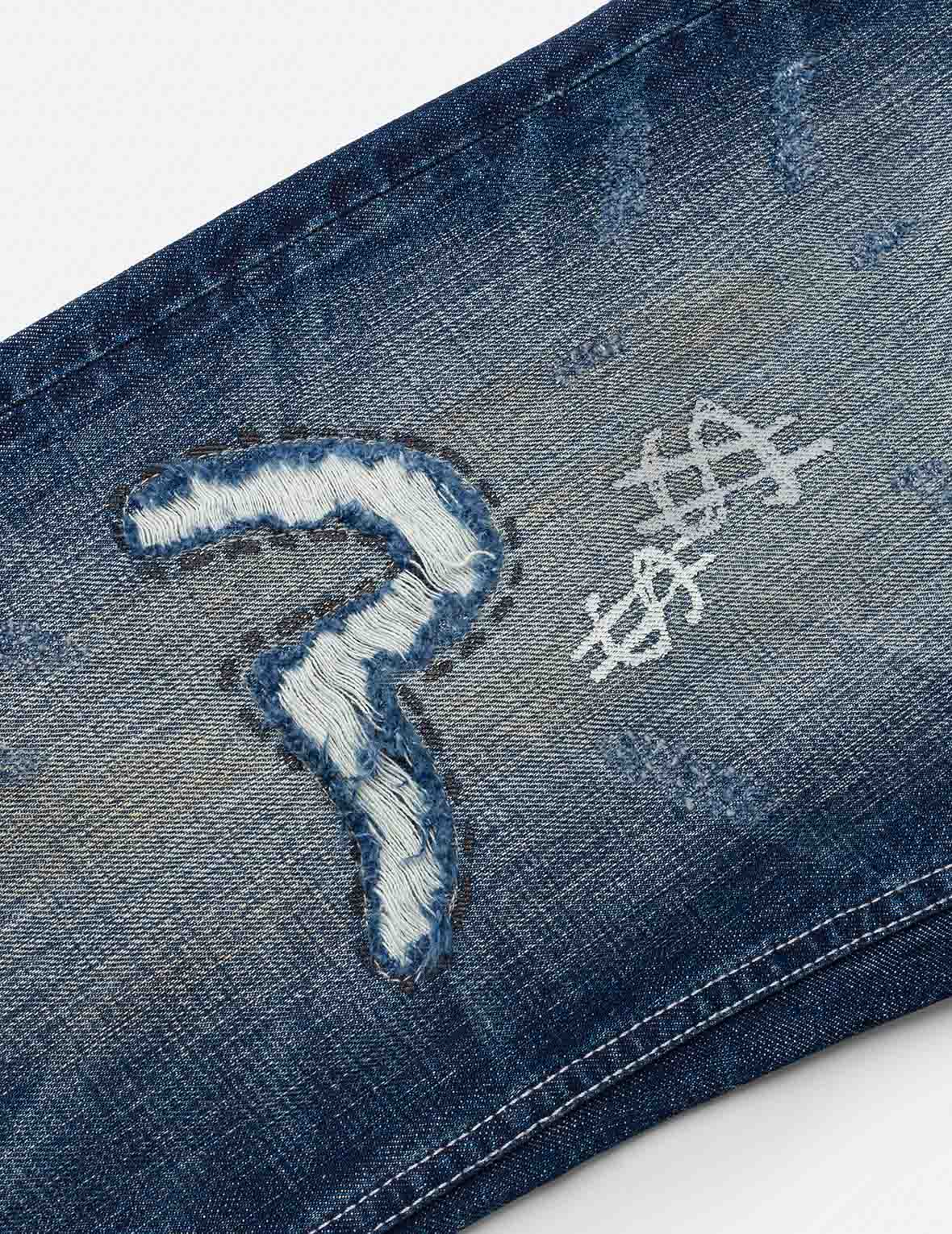 Hand-Drawn Printed Jeans #2020