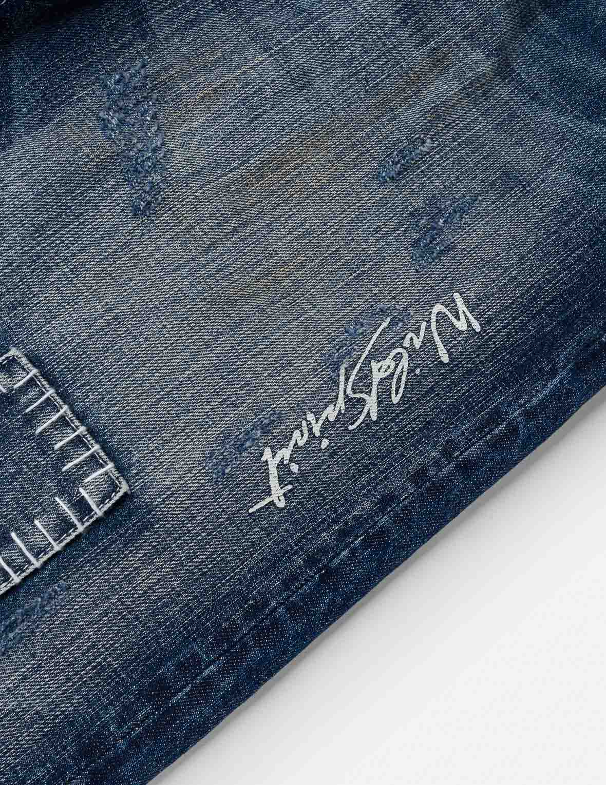 Hand-Drawn Printed Jeans #2020