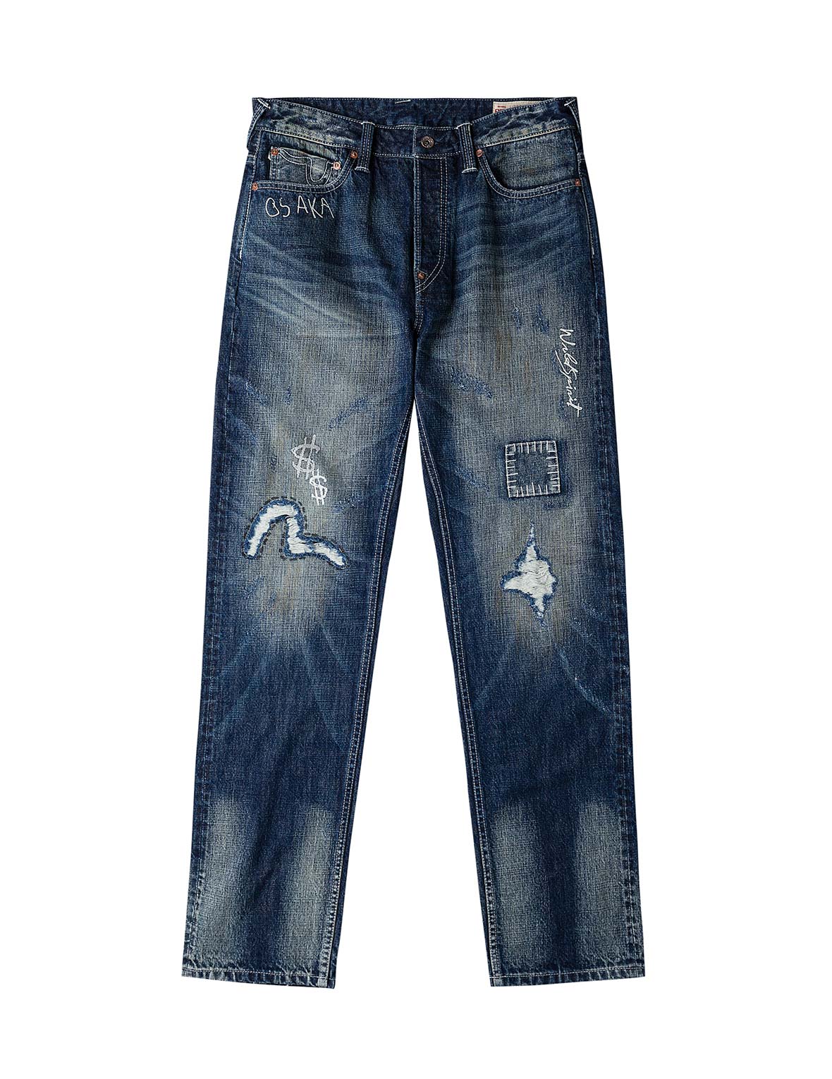 Hand-Drawn Printed Jeans #2020