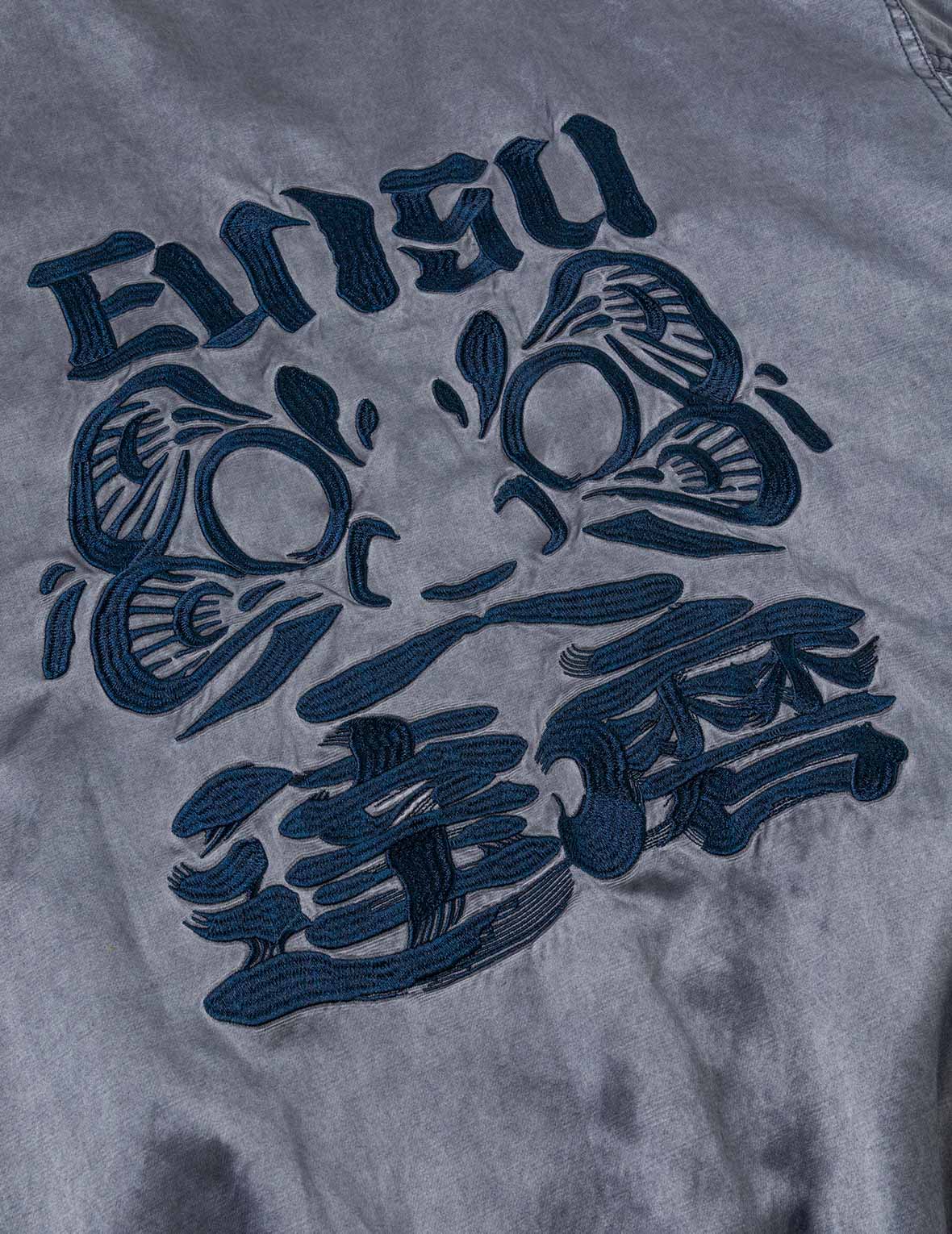 成染色達磨刺繡飛行員夾克
