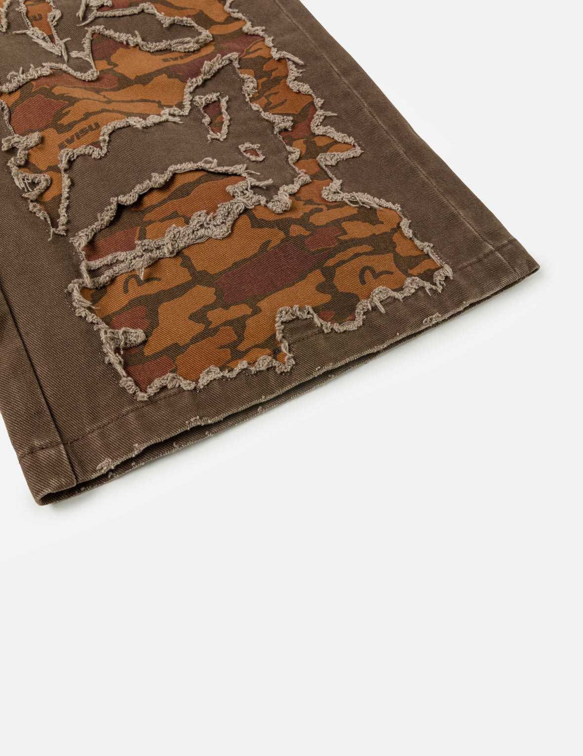 Ishigaki Camouflage Patchwork Denim Shorts