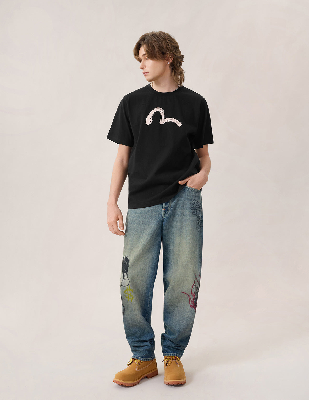 Hand-Brushed Seagull Print T-Shirt