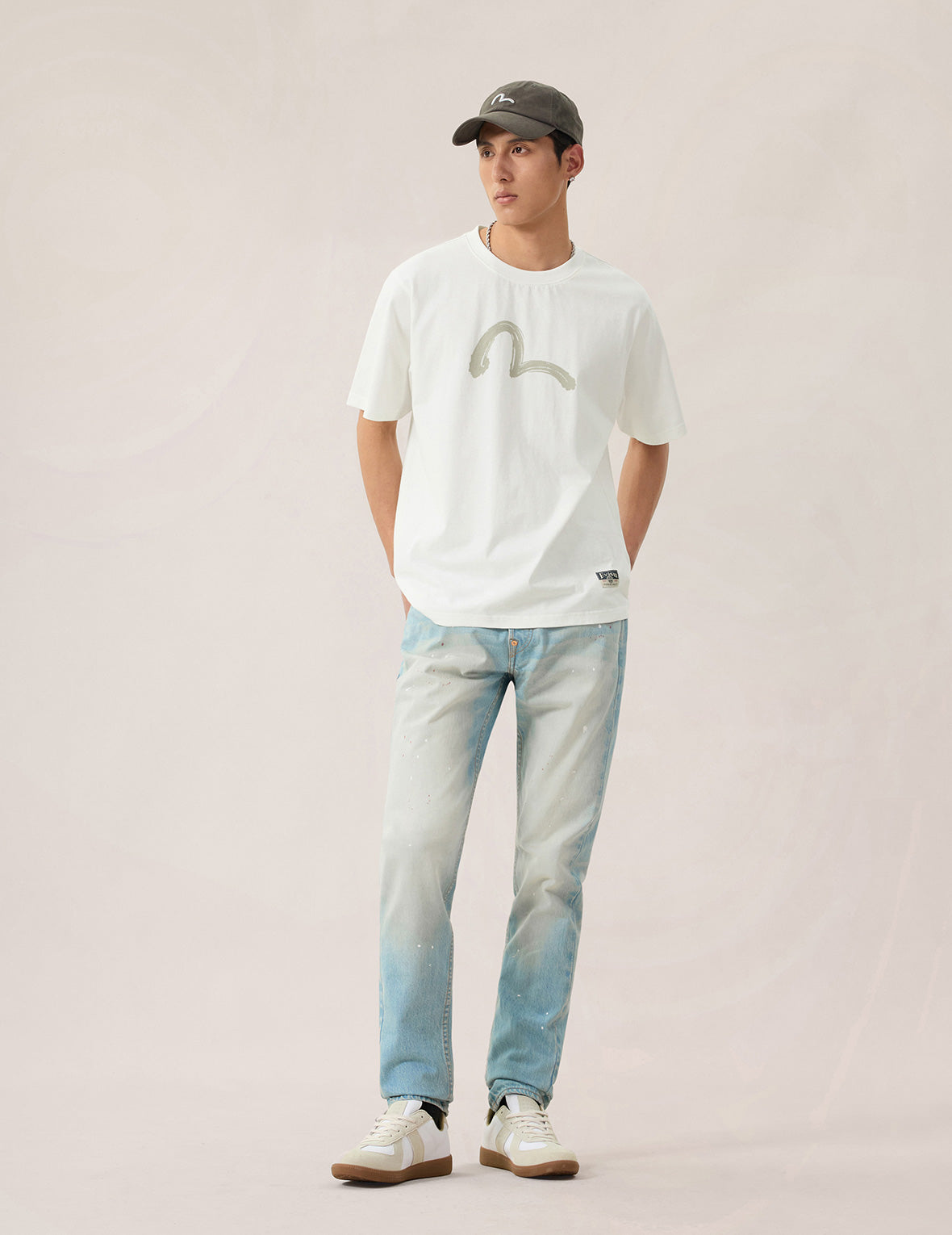 Hand-Brushed Seagull Print T-Shirt