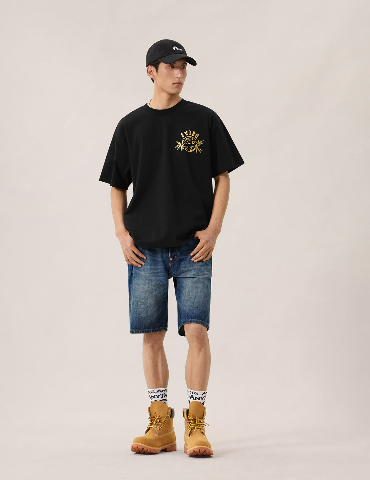 漢字雙豹子印花T恤