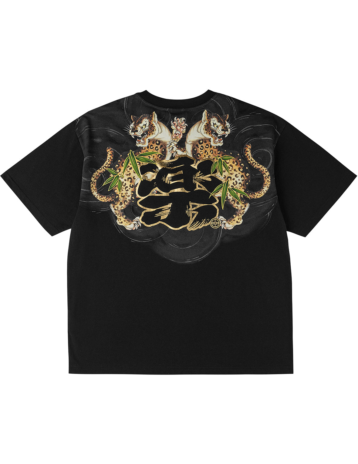 漢字雙豹子印花T恤