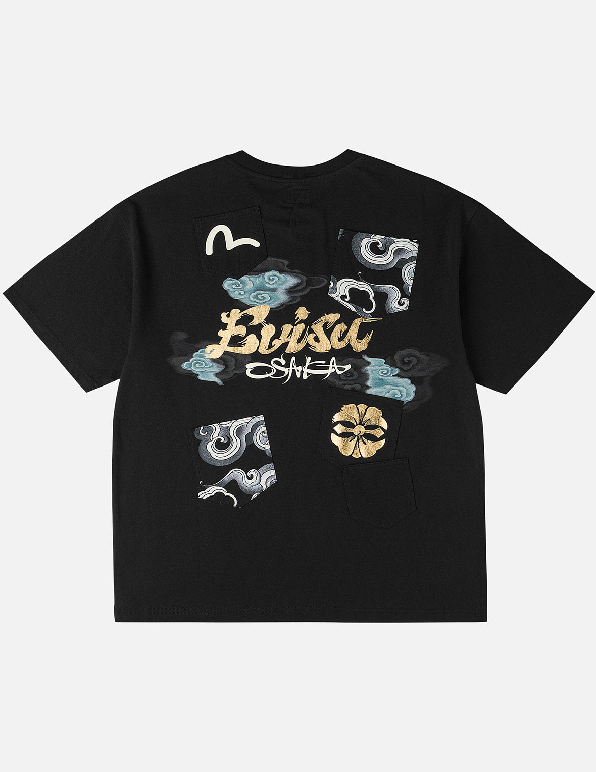 Multi-Pocket Foil Print T-Shirt