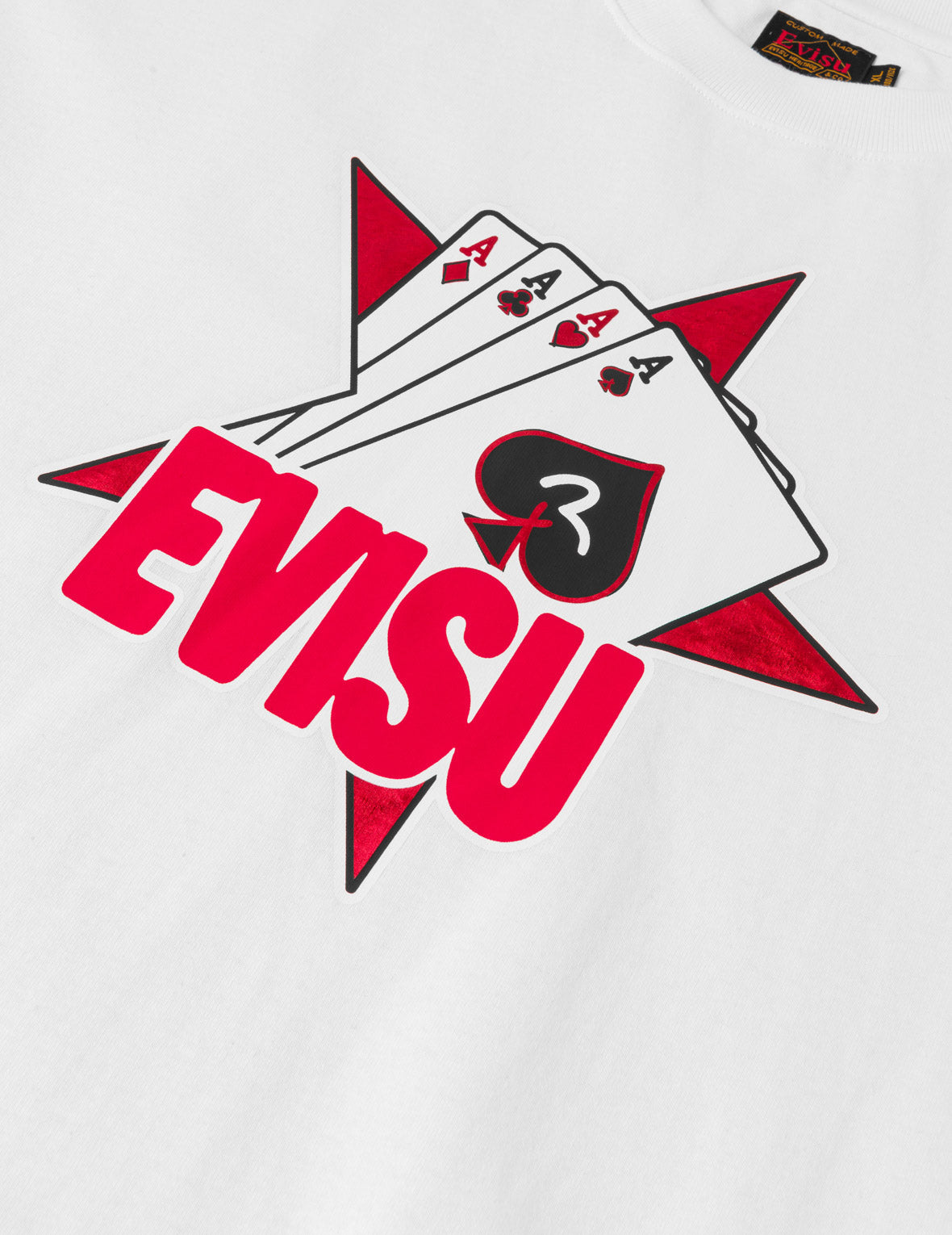 撲克王牌植絨星T恤 - 白