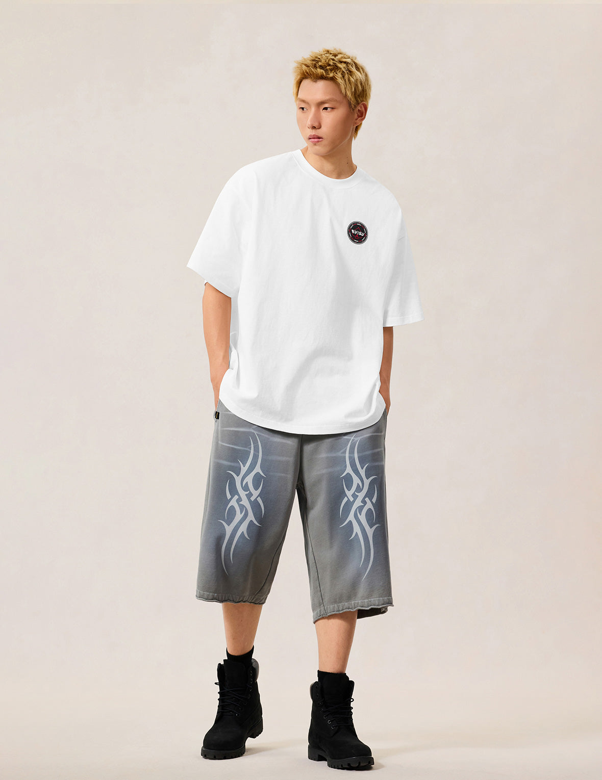 撲克幸運骰子植絨海鷗T恤 - 白