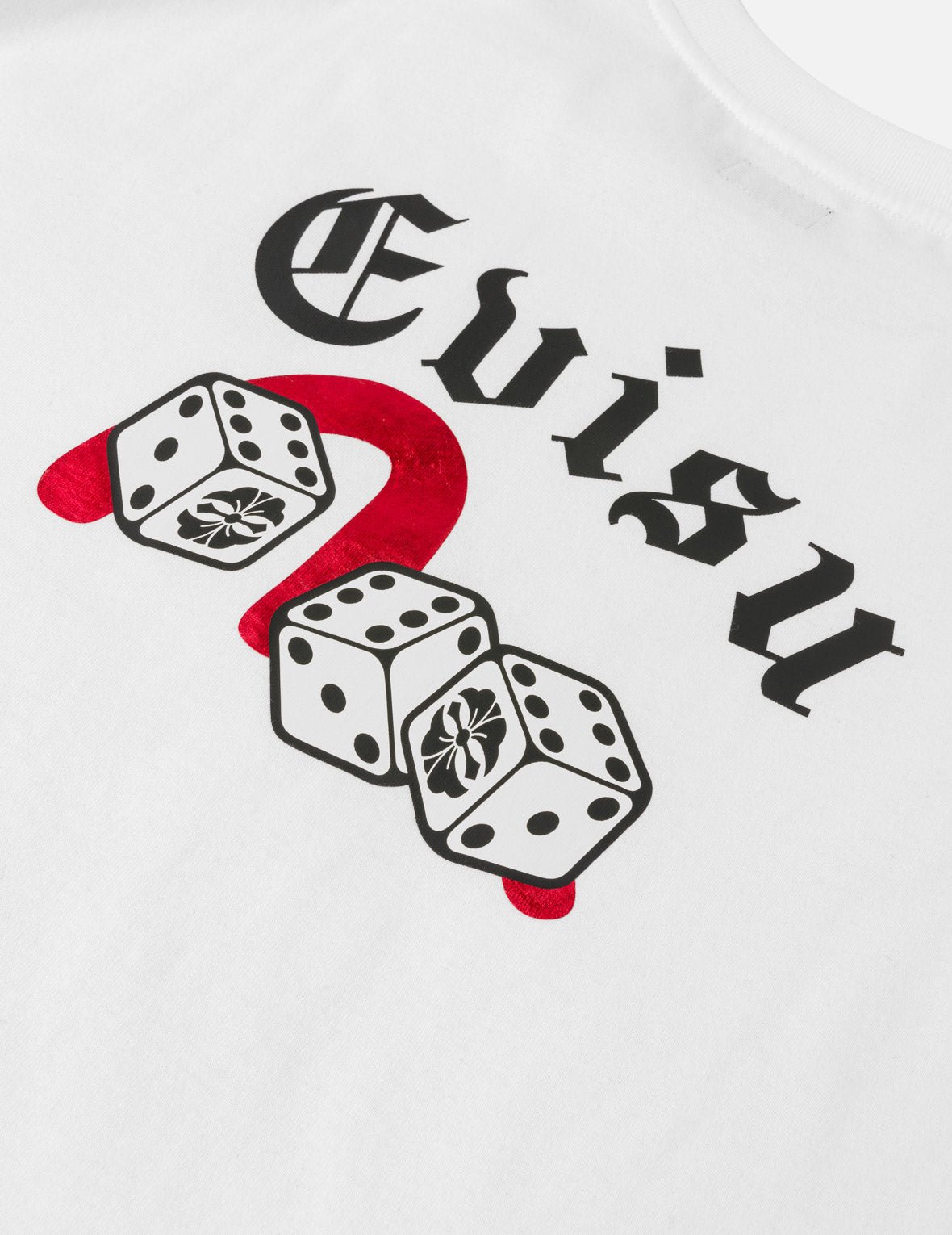 撲克幸運骰子植絨海鷗T恤 - 白