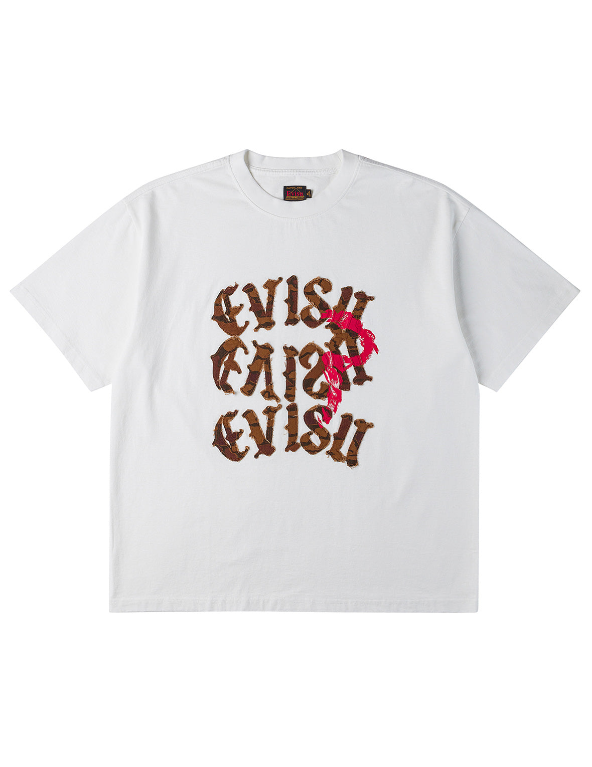 Distressed Ishigaki Camouflage Applique Logo T-shirt