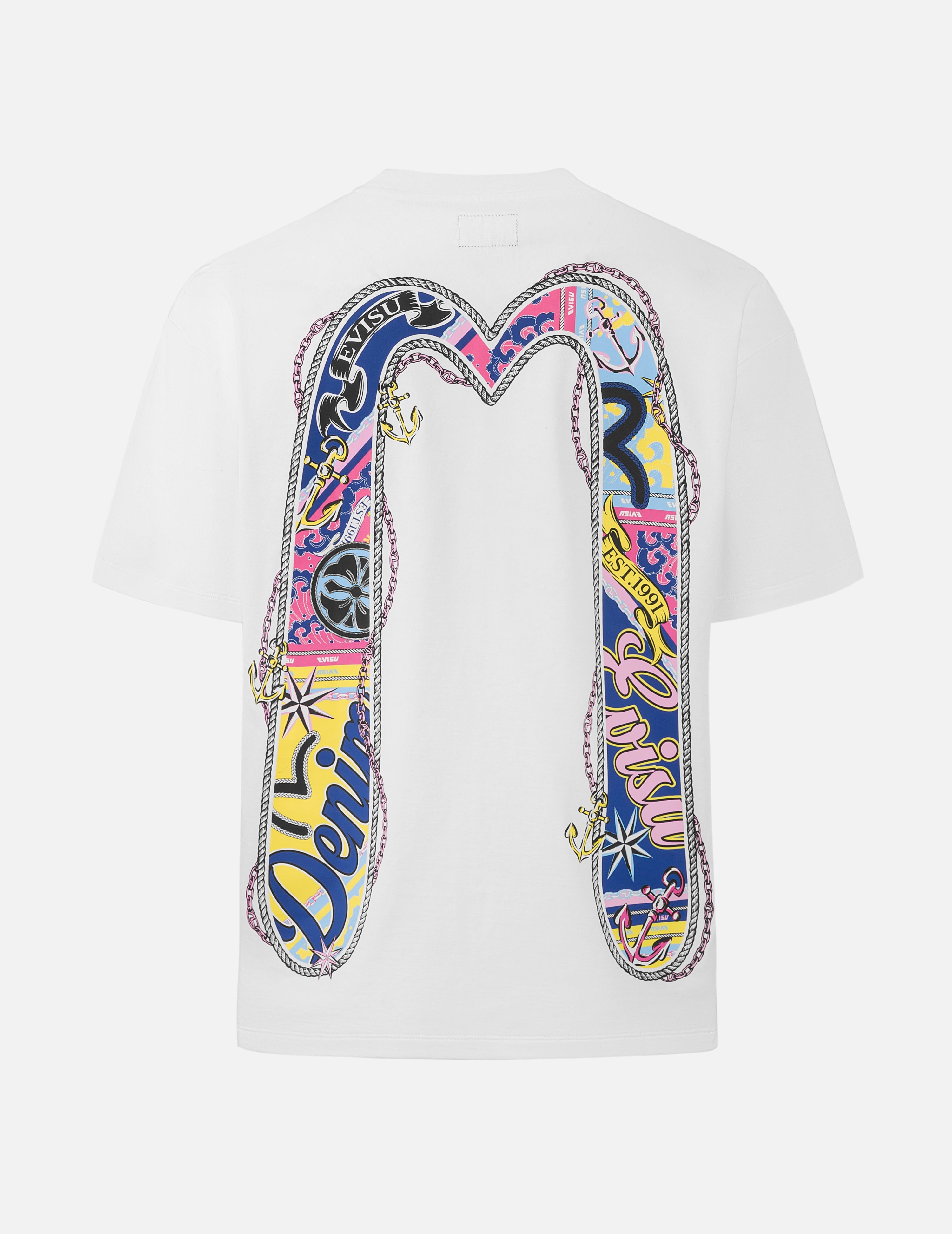 Twisted Rope and Daicock Anchor Print Oversized T-Shirt