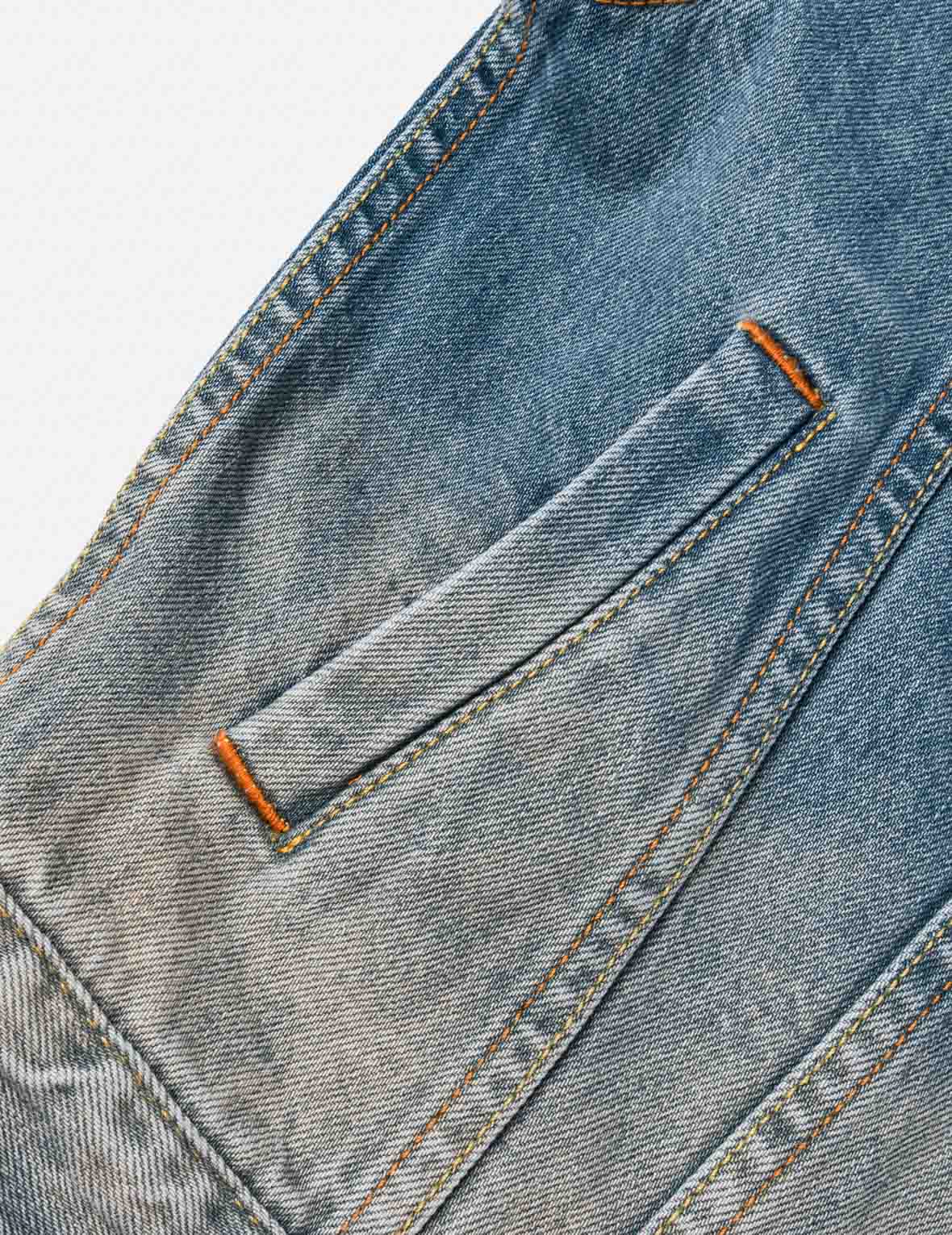 織錦布拼接牛仔外套