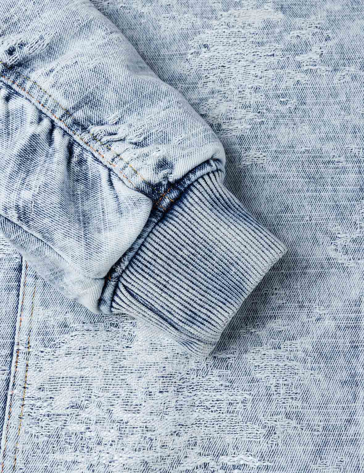 可拆卸做舊牛仔棒球外套