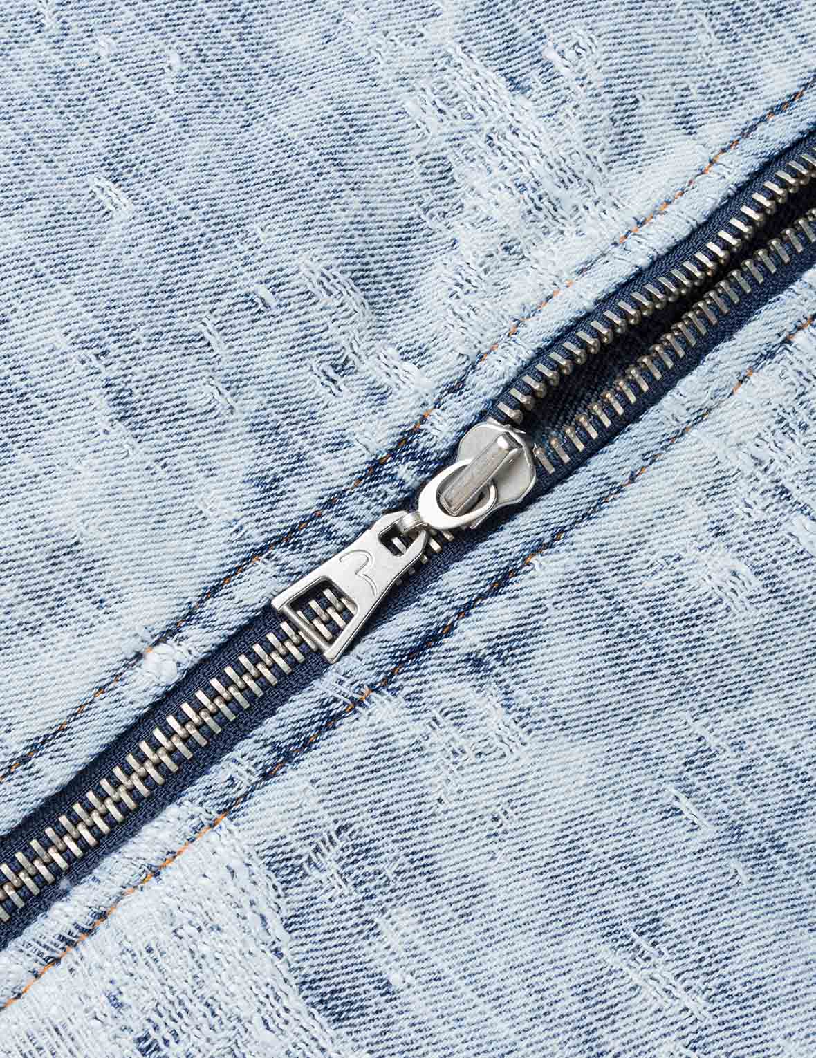 可拆卸做舊牛仔棒球外套