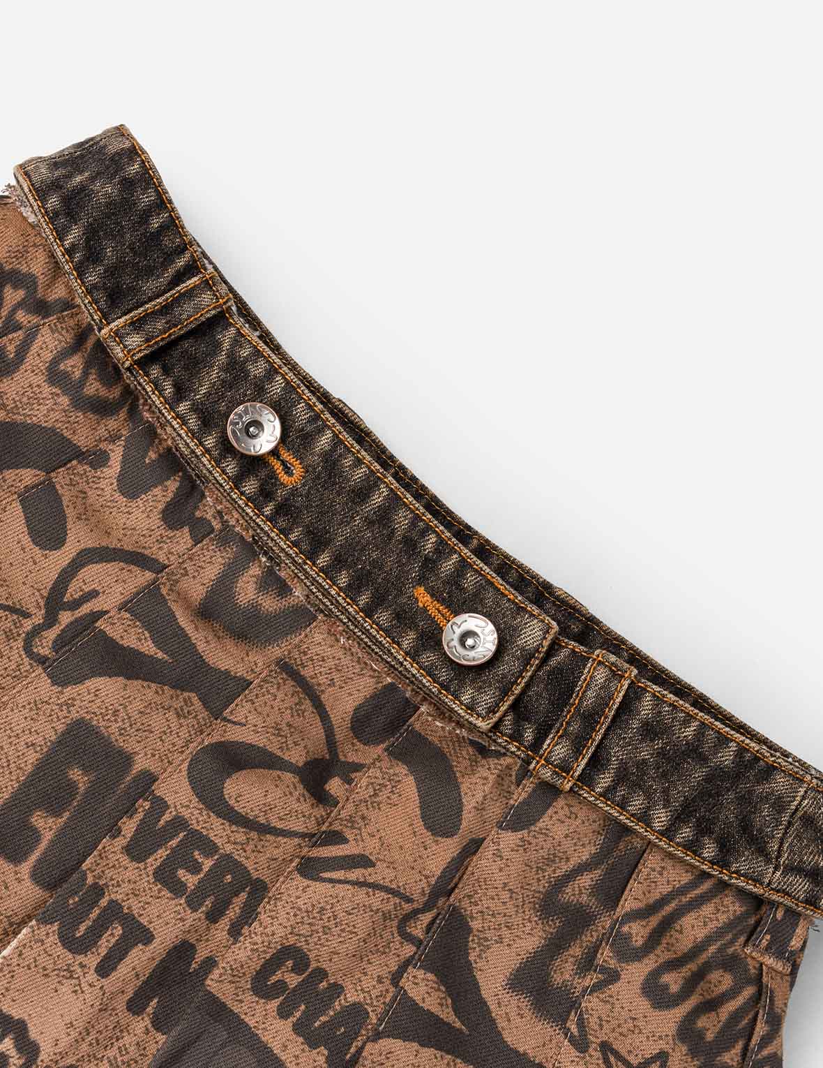 2 in 1 Denim Pleated Skirt