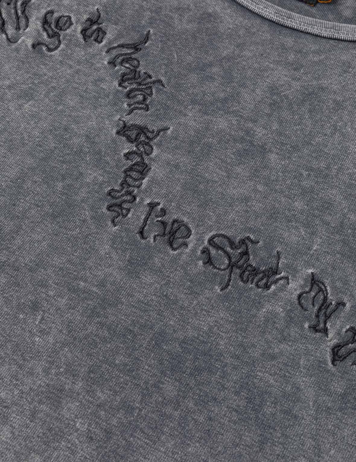 標語海鷗刺繡重水洗T恤