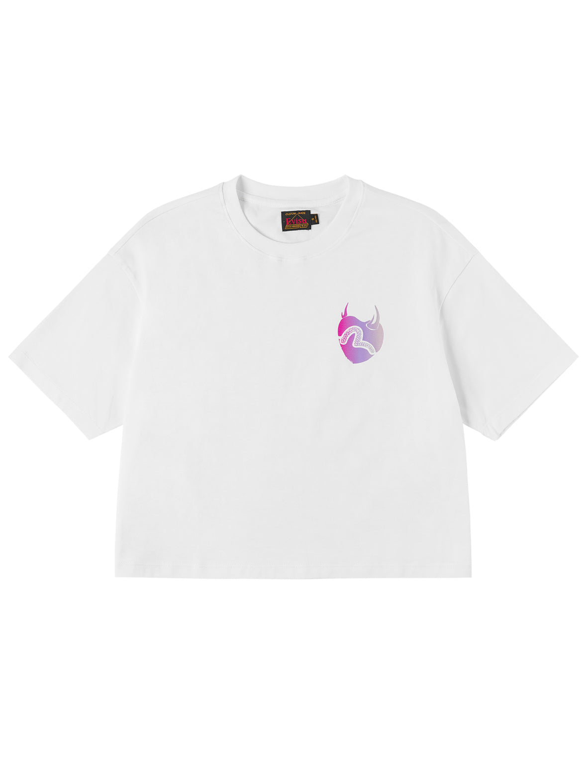 Devil-heart-shaped Seagull Emboss T-shirt