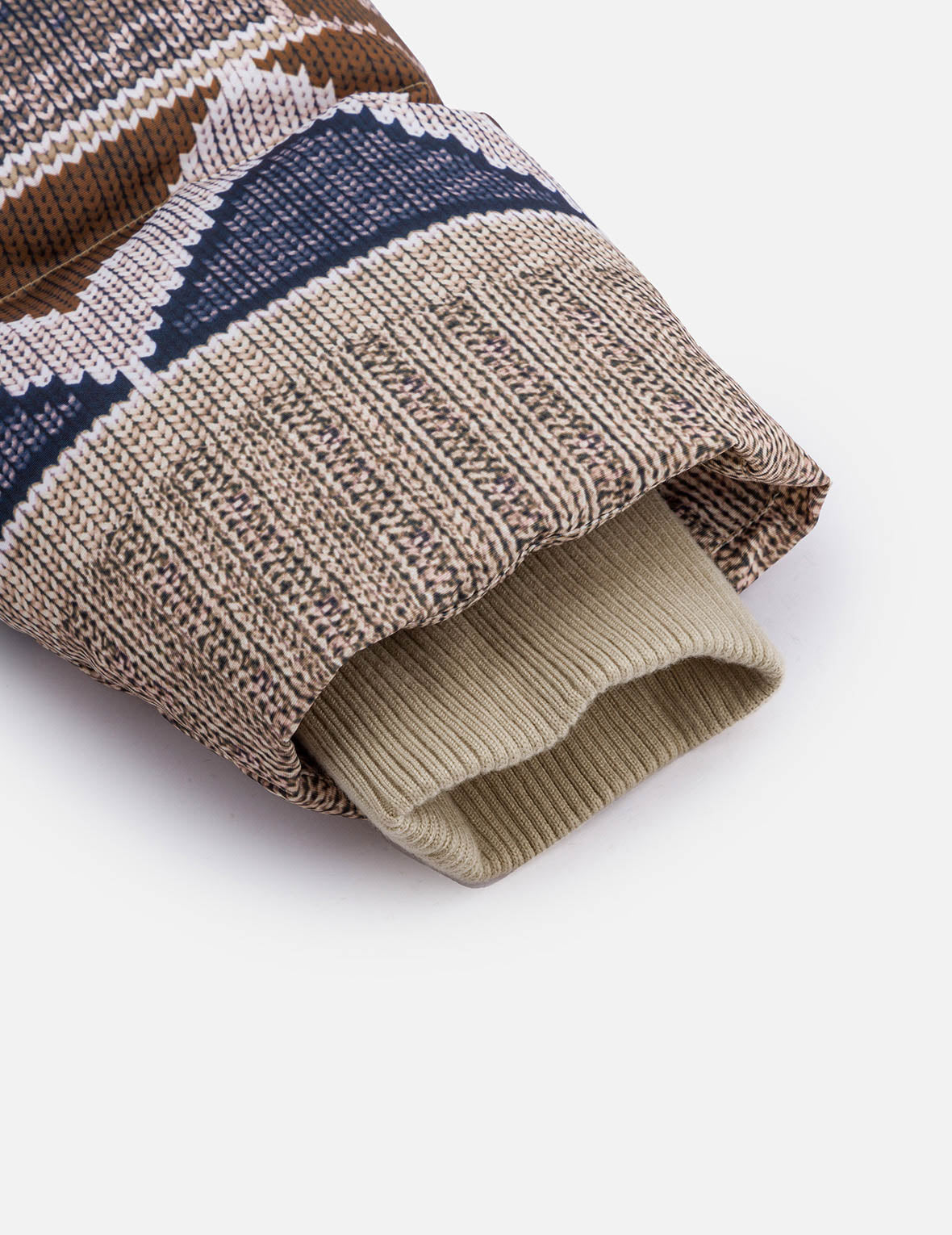 Allover Chimayo Tapestry Knit Print Regular Fit Down Jacket