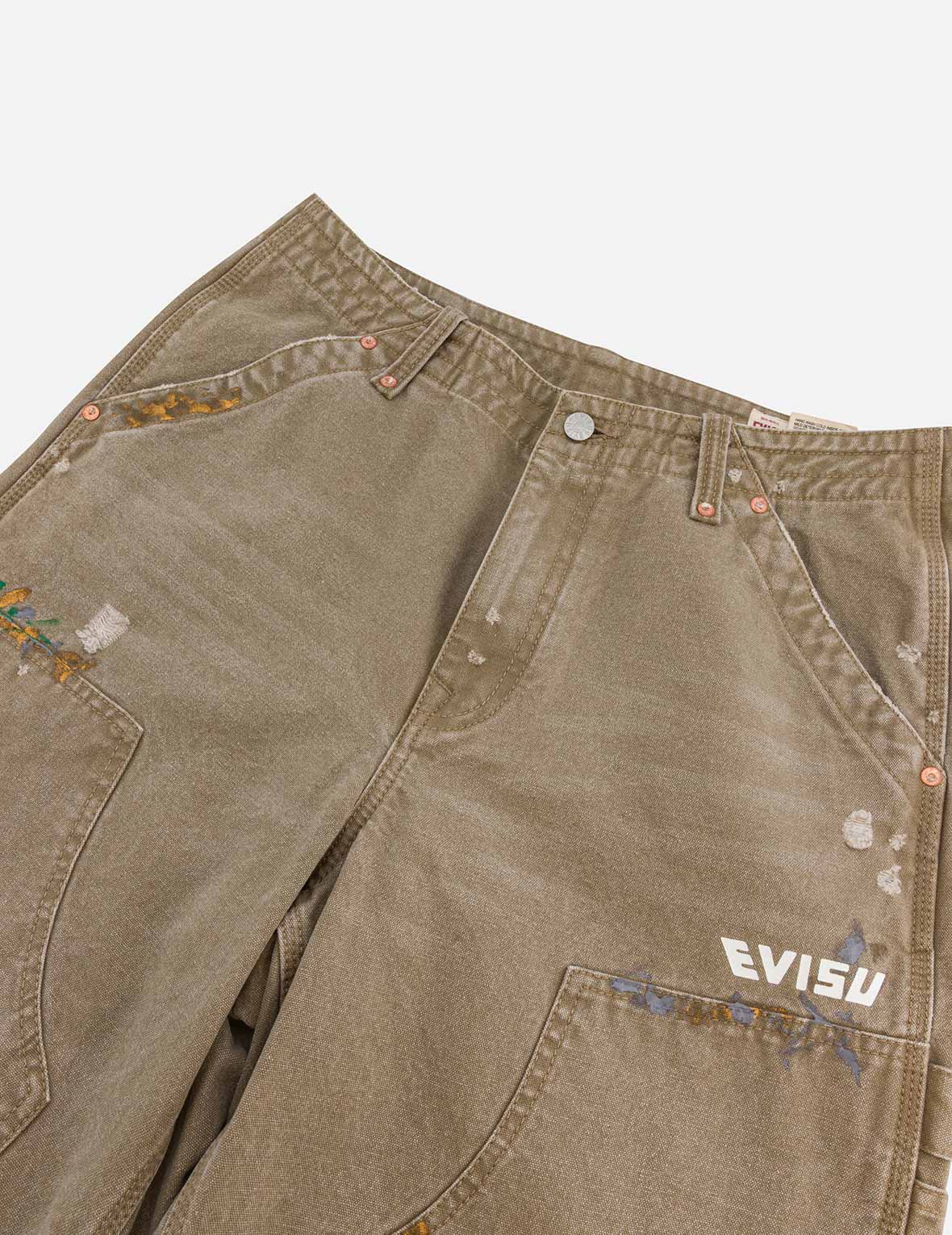 Seagull Embroidery and Logo Print Relax Fit Washed Pants