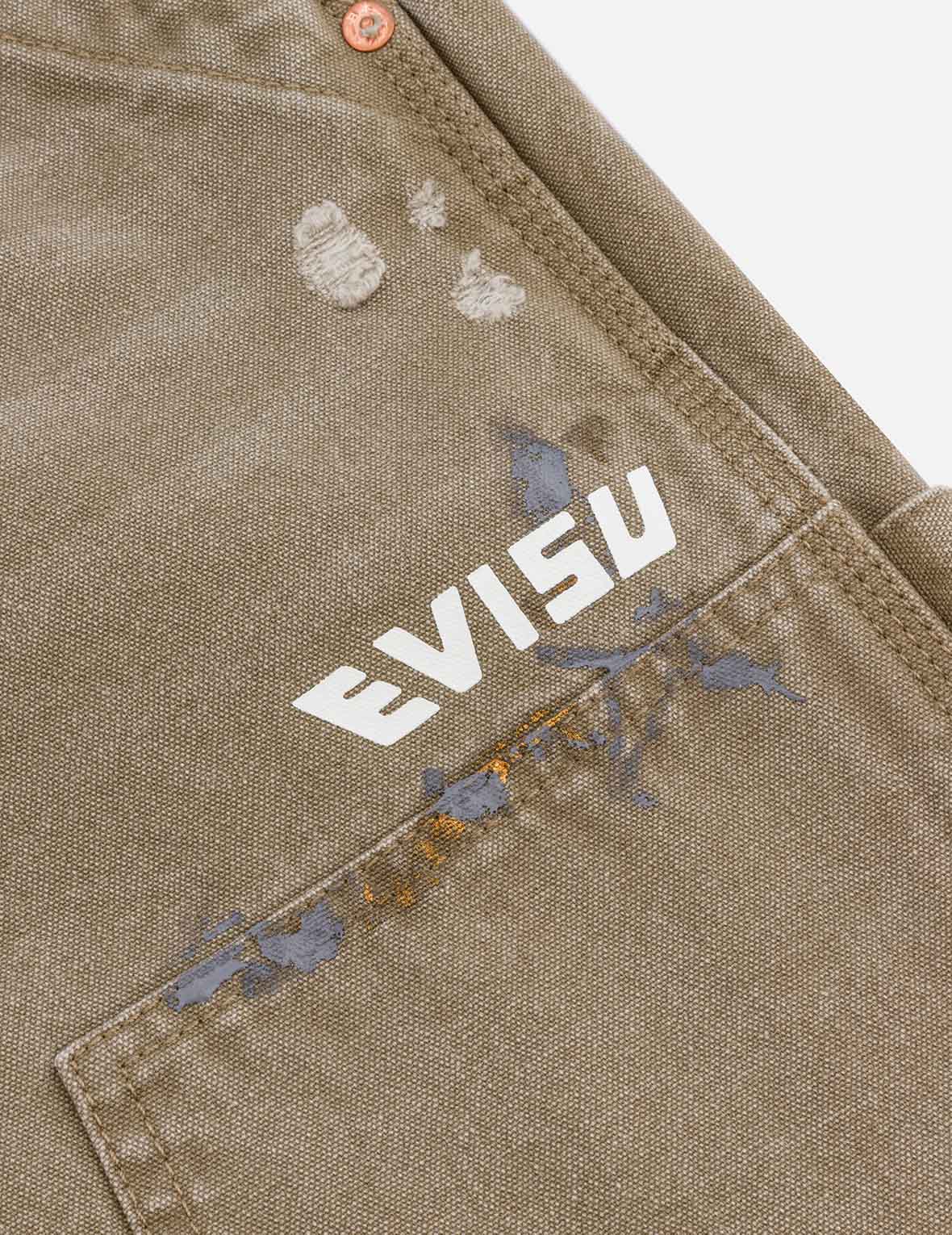 Seagull Embroidery and Logo Print Relax Fit Washed Pants