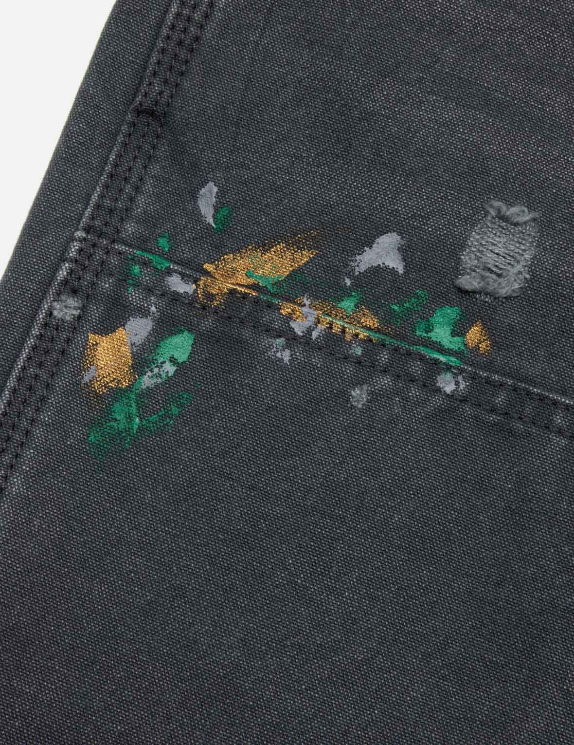 Seagull Embroidery and Logo Print Relax Fit Washed Pants