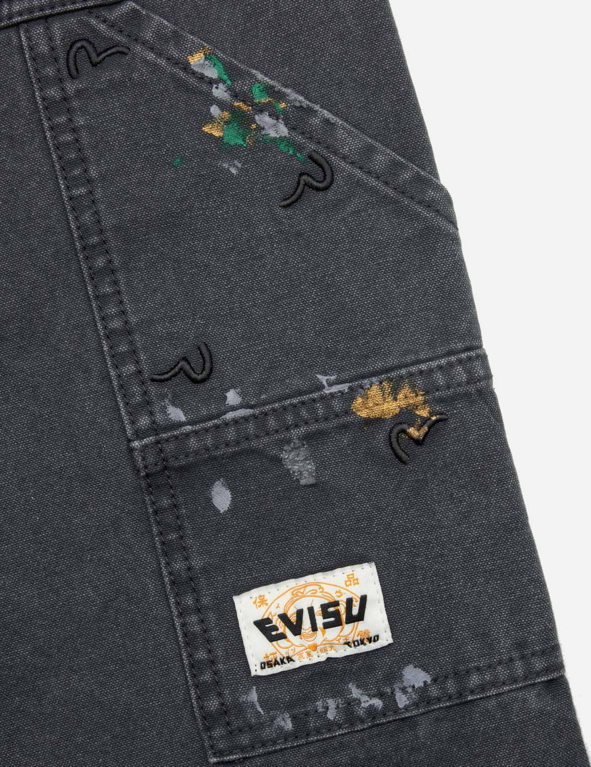 Seagull Embroidery and Logo Print Relax Fit Washed Pants